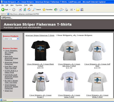 striper fishing t shirt store 
